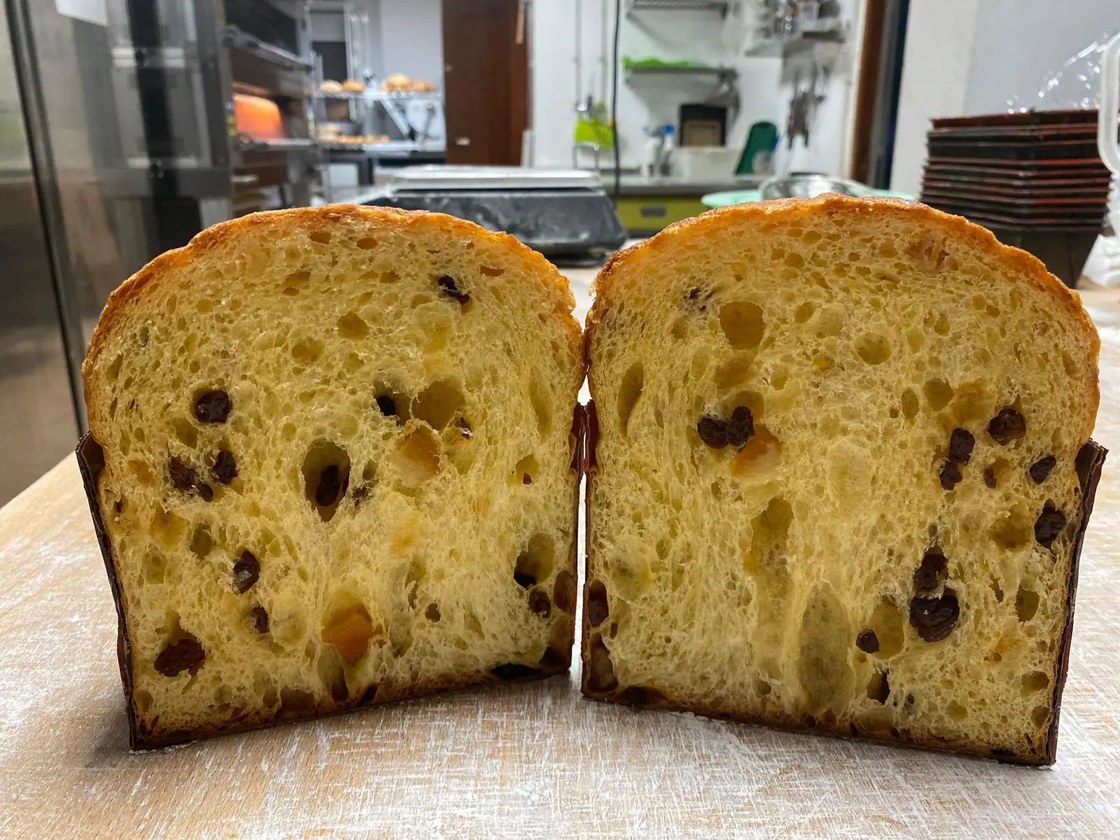 Panettone abierto