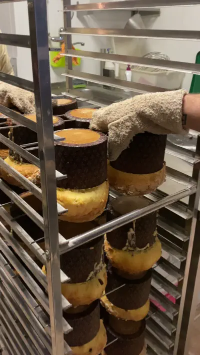 Panettones boca abajo